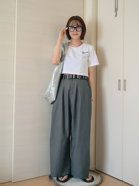 「GIUNON（ジウノン）のアイテム」を使った、あちょりさん（レディース・163cm）の夏コーディネート