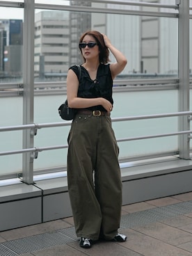 「PUMA（プーマ）のアイテム」を使った、あちょりさん（レディース・163cm）の夏コーディネート