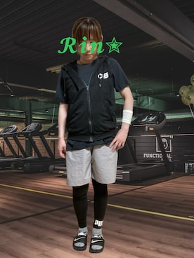 「アイテム（Tシャツ/カットソー）」を使った、𝓡𝓲𝓷✮𝓡𝓲𝓷夏Ver.さん（レディース・153cm）の夏コーディネート