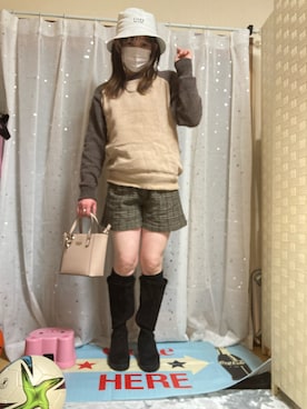 「キュロットパンツ」｜「アイテム（その他）」を使った、𝓡𝓲𝓷✮𝓡𝓲𝓷夏Ver.さん（レディース・153cm）の冬コーディネート