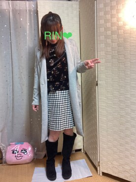 「CECIL McBEE（セシルマクビー）のアイテム（ジャケット/アウター）」を使った、𝓡𝓲𝓷✮𝓡𝓲𝓷夏Ver.さん（レディース・153cm）の冬コーディネート
