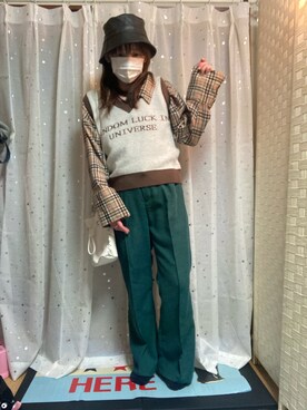 「AS KNOW AS PINKY（アズノゥアズピンキー）のアイテム（パンツ）」を使った、𝓡𝓲𝓷✮𝓡𝓲𝓷夏Ver.さん（レディース・153cm）の春コーディネート