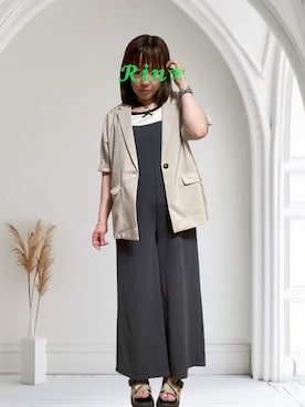 「アイテム（ジャケット/アウター）」を使った、𝓡𝓲𝓷✮さん（レディース・153cm）の夏コーディネート