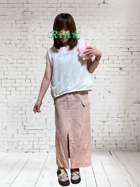 「アイテム（その他）」を使った、𝓡𝓲𝓷✮さん（レディース・153cm）の夏コーディネート