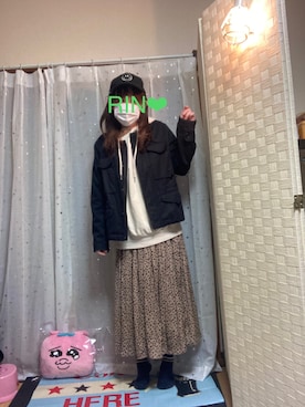 「アイテム（パーカー）」を使った、𝓡𝓲𝓷✮𝓡𝓲𝓷夏Ver.さん（レディース・153cm）の春コーディネート