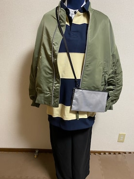 「シルバー」｜「アイテム（MA-1）」を使った、agiさん（レディース・163cm）の春コーディネート