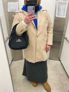 「yuw（ユウ）のアイテム（その他アウター）」を使った、agiさん（レディース・163cm）の冬コーディネート
