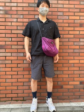「NECESSARY or UNNECESSARY（ネセサリーオアアンネセサリー）のアイテム（トップス）」を使った、agiさん（メンズ・178cm）の夏コーディネート