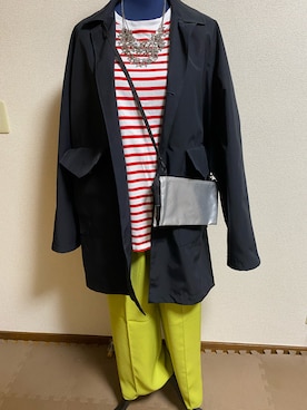 「NECESSARY or UNNECESSARY（ネセサリーオアアンネセサリー）のアイテム（ジャケット/アウター）」を使った、agiさん（レディース・163cm）の春コーディネート
