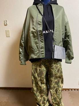 「韓国」｜「アイテム（MA-1）」を使った、agiさん（レディース・163cm）の春コーディネート