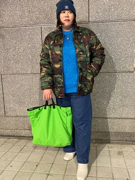「NECESSARY or UNNECESSARY（ネセサリーオアアンネセサリー）のアイテム（ジャケット/アウター）」を使った、agiさん（レディース・163cm）の春コーディネート