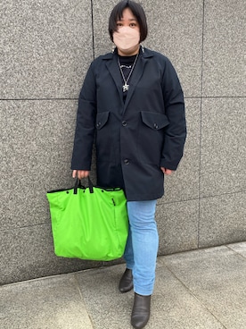 「NECESSARY or UNNECESSARY（ネセサリーオアアンネセサリー）のアイテム（ジャケット/アウター）」を使った、agiさん（レディース・163cm）の春コーディネート