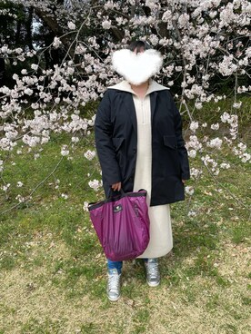 「NECESSARY or UNNECESSARY（ネセサリーオアアンネセサリー）のアイテム（ジャケット/アウター）」を使った、agiさん（レディース・163cm）の春コーディネート