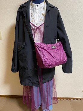 「NECESSARY or UNNECESSARY（ネセサリーオアアンネセサリー）のアイテム（ジャケット/アウター）」を使った、agiさん（レディース・163cm）の春コーディネート