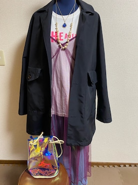 「NECESSARY or UNNECESSARY（ネセサリーオアアンネセサリー）のアイテム（ジャケット/アウター）」を使った、agiさん（レディース・163cm）の春コーディネート