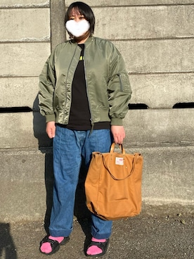 「ジム」｜「アイテム（ジャケット/アウター）」を使った、agiさん（レディース・163cm）の春コーディネート