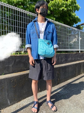 「NECESSARY or UNNECESSARY（ネセサリーオアアンネセサリー）のアイテム（トップス）」を使った、agiさん（メンズ・178cm）の春コーディネート