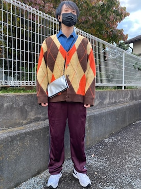 「NECESSARY or UNNECESSARY（ネセサリーオアアンネセサリー）のアイテム（トップス）」を使った、agiさん（メンズ・178cm）の秋コーディネート