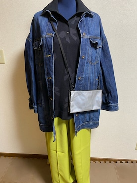 「ピスタチオ」｜「アイテム（デニムジャケット）」を使った、agiさん（レディース・163cm）の春コーディネート