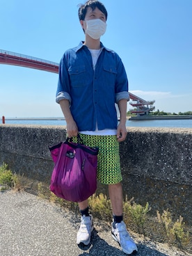 「NECESSARY or UNNECESSARY（ネセサリーオアアンネセサリー）のアイテム（トップス）」を使った、agiさん（メンズ・178cm）の秋コーディネート