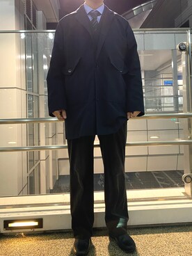 「NECESSARY or UNNECESSARY（ネセサリーオアアンネセサリー）のアイテム（ジャケット/アウター）」を使った、agiさん（メンズ・178cm）の冬コーディネート
