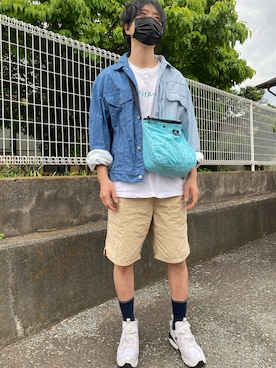 「NECESSARY or UNNECESSARY（ネセサリーオアアンネセサリー）のアイテム（トップス）」を使った、agiさん（メンズ・178cm）の夏コーディネート