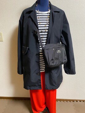 「NECESSARY or UNNECESSARY（ネセサリーオアアンネセサリー）のアイテム（ジャケット/アウター）」を使った、agiさん（レディース・163cm）の春コーディネート