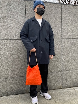 「NECESSARY or UNNECESSARY（ネセサリーオアアンネセサリー）のアイテム（ジャケット/アウター）」を使った、agiさん（メンズ・178cm）の春コーディネート