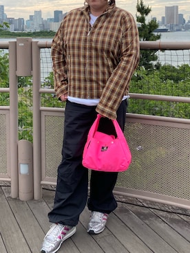 「NECESSARY or UNNECESSARY（ネセサリーオアアンネセサリー）のアイテム（ジャケット/アウター）」を使った、agiさん（レディース・163cm）の夏コーディネート