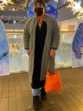 「ほめられ本命コーデ」｜「アイテム（ナイロンジャケット）」を使った、agiさん（レディース・163cm）の冬コーディネート