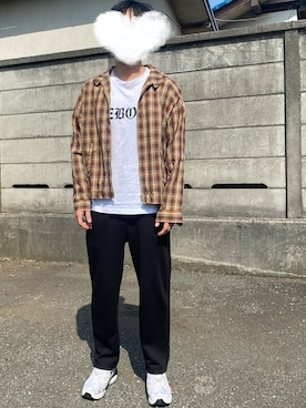 「マドラスチェック」｜「アイテム（ジャケット/アウター）」を使った、agiさん（レディース・163cm）の春コーディネート