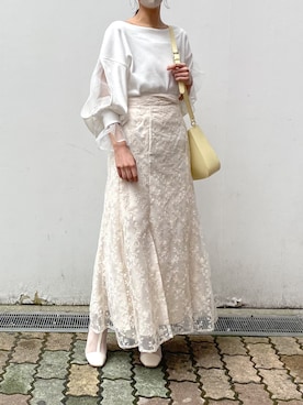 「one after another NICE CLAUP（ワンアフターアナザーナイスクラップ）のアイテム（スウェット）」を使った、小坂祐美さん（レディース・158cm）の春コーディネート