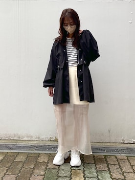 「one after another NICE CLAUP（ワンアフターアナザーナイスクラップ）のアイテム（マウンテンパーカー）」を使った、小坂祐美さん（レディース・158cm）の冬コーディネート