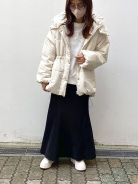 「one after another NICE CLAUP（ワンアフターアナザーナイスクラップ）のアイテム（スウェット）」を使った、小坂祐美さん（レディース・158cm）の秋コーディネート