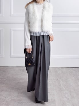 「CLEAR BASIC（クリアベーシック）のアイテム（パンツ）」を使った、clear ももこさん（レディース・160cm）の秋コーディネート