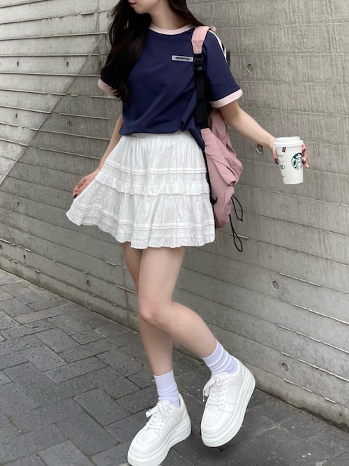 セール】ラバーワッペンライン入りオーバーサイズTシャツ