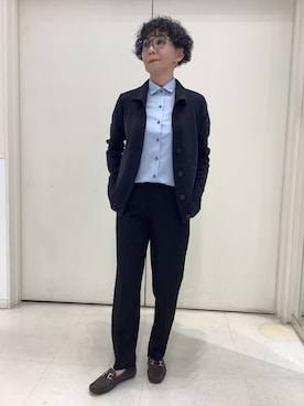 「アイテム（ビジネスシャツ）」を使った、BRICK HOUSE シャツ工房 大和郡山イオンモール店さん（レディース・153cm）の冬コーディネート