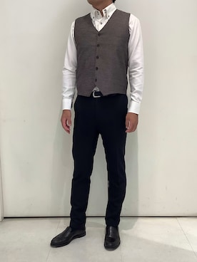 「アイテム（ビジネスシャツ）」を使った、BRICK HOUSE シャツ工房 大和郡山イオンモール店さん（メンズ・176cm）の秋コーディネート