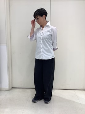 「アイテム（ビジネスシャツ）」を使った、BRICK HOUSE シャツ工房 大和郡山イオンモール店さん（レディース・152cm）の夏コーディネート