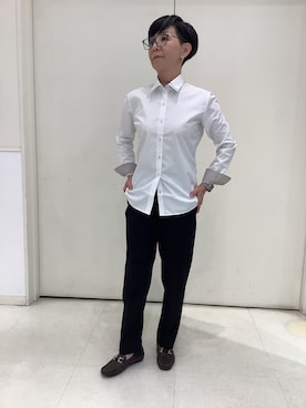 「アイテム（ビジネスシャツ）」を使った、BRICK HOUSE シャツ工房 大和郡山イオンモール店さん（メンズ・176cm）の秋コーディネート