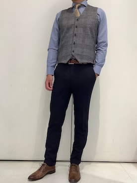 「アイテム（ビジネスシャツ）」を使った、BRICK HOUSE シャツ工房 大和郡山イオンモール店さん（メンズ・176cm）の秋コーディネート