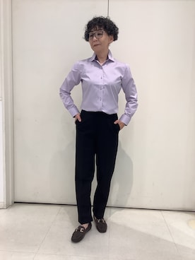 「アイテム（ビジネスシャツ）」を使った、BRICK HOUSE シャツ工房 大和郡山イオンモール店さん（レディース・153cm）の冬コーディネート