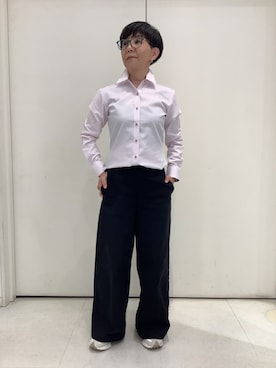 「アイテム（ビジネスシャツ）」を使った、BRICK HOUSE シャツ工房 大和郡山イオンモール店さん（レディース・152cm）の秋コーディネート