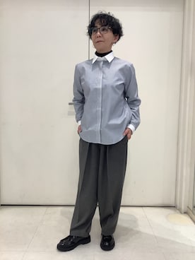 「アイテム（ビジネスシャツ）」を使った、BRICK HOUSE シャツ工房 大和郡山イオンモール店さん（レディース・153cm）の冬コーディネート