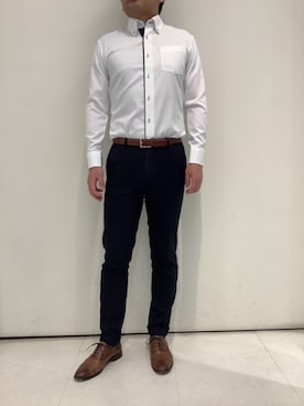 「TOKYO SHIRTS（トウキョウシャツ）のアイテム（ビジネスシャツ）」を使った、BRICK HOUSE シャツ工房 大和郡山イオンモール店さん（メンズ・176cm）の春コーディネート