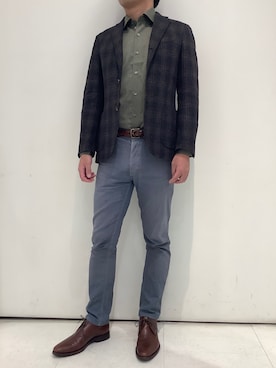 「アイテム（ビジネスシャツ）」を使った、BRICK HOUSE シャツ工房 大和郡山イオンモール店さん（メンズ・176cm）の秋コーディネート