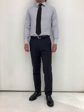 「アイテム（ビジネスシャツ）」を使った、BRICK HOUSE シャツ工房 大和郡山イオンモール店さん（メンズ・176cm）の秋コーディネート
