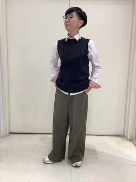 「アイテム（ビジネスシャツ）」を使った、BRICK HOUSE シャツ工房 大和郡山イオンモール店さん（レディース・152cm）の秋コーディネート