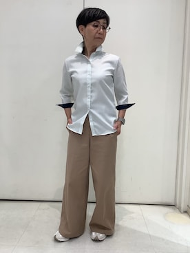 「アイテム（ビジネスシャツ）」を使った、BRICK HOUSE シャツ工房 大和郡山イオンモール店さん（レディース・152cm）の夏コーディネート