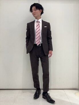 「アイテム（ビジネスシャツ）」を使った、BRICK HOUSE シャツ工房 大和郡山イオンモール店さん（メンズ・169cm）の春コーディネート